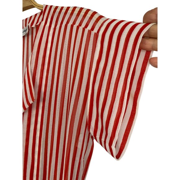 Vintage 80s Albert Nipon Red Striped Nautical Size 6 Dress RD10708 USA - Picture 7 of 12